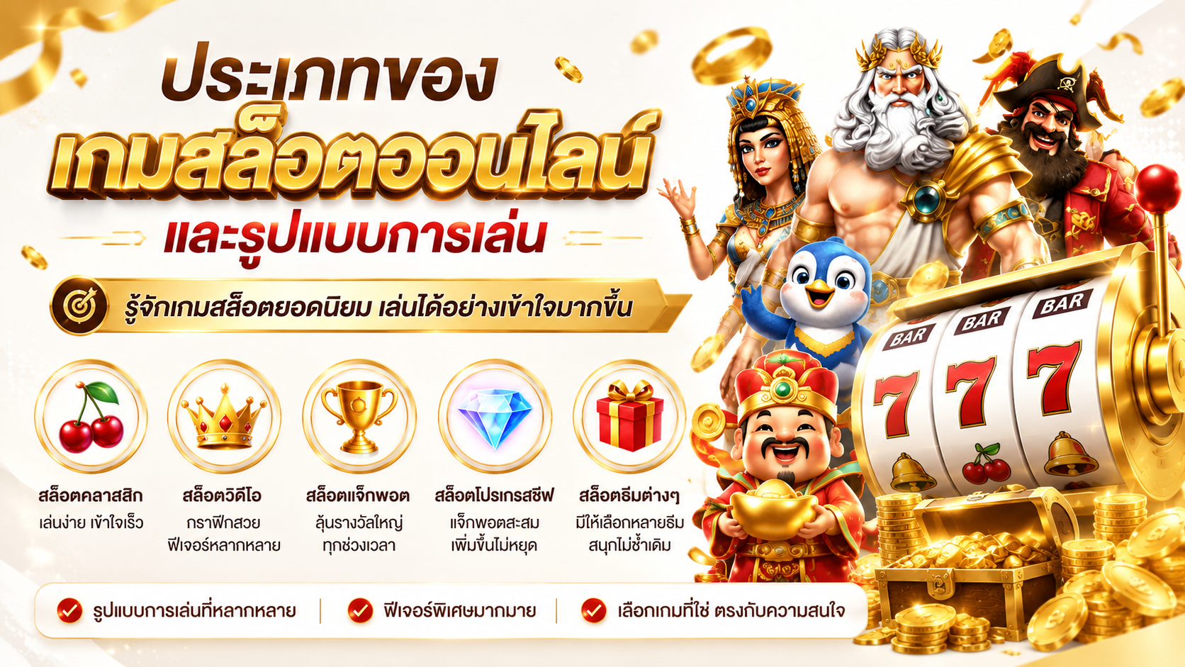 ประเภทของ สล็อตออนไลน์ เว็บตรง อันดับ 1
